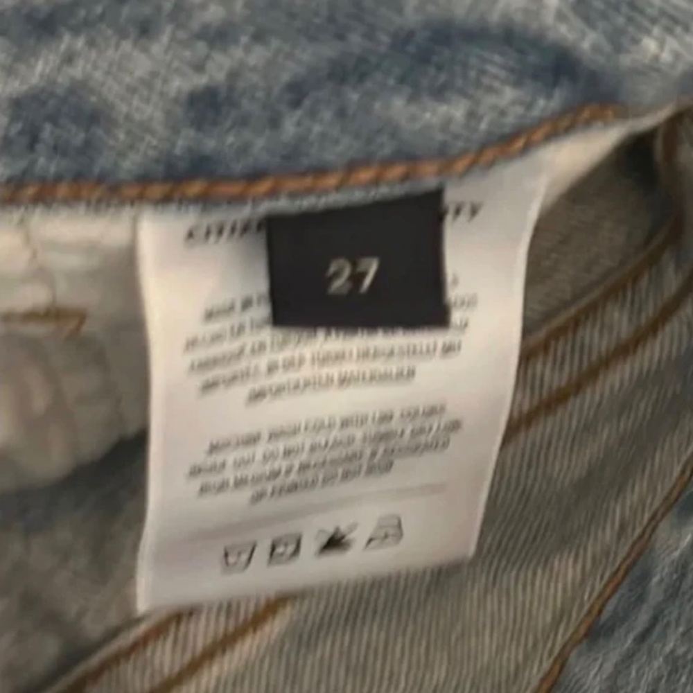 Citizens of Humanity Daphne Crop Jeans 27 Aster Wash High Rise Raw Hem Straight - Picture 9 of 10